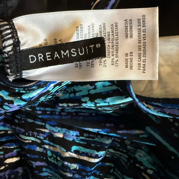 Slimming Dreamsuit Blue Patterned Women's One Piece Swimsuit - Picture 6 of 7